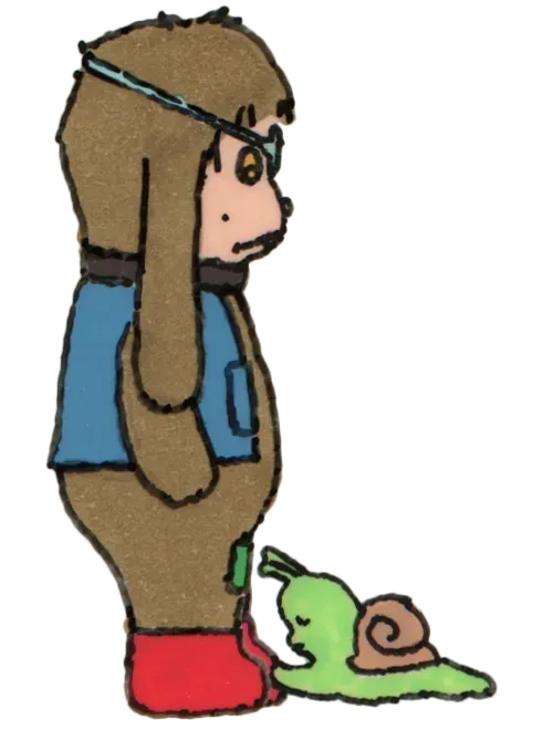 animated loop. snail clinging to a dogs foot which is being lifted up.