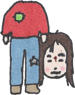 body standing next to a head.